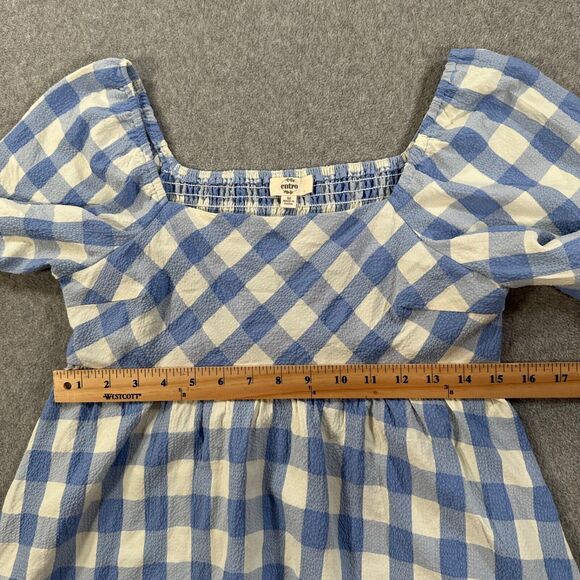 Entro Blue and White Checkered Blouse - Picture 7 of 10